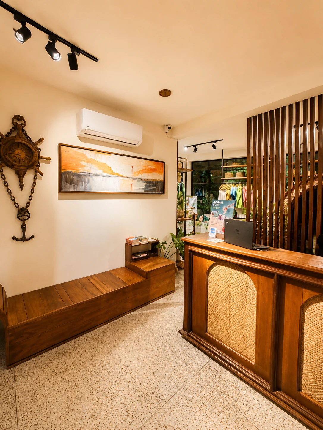 Timber and cane reception at Ocean Bliss